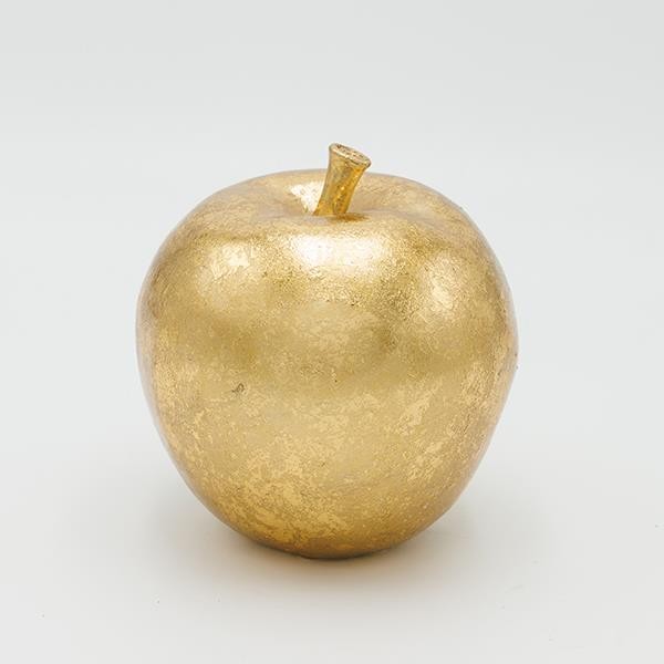 MANZANA DE POLIRESINA, DORADA, 11,5X11,13,5CM
