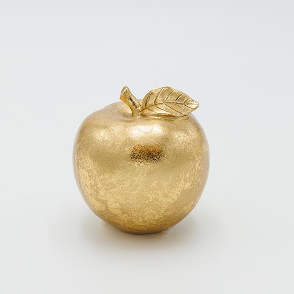 MANZANA DE POLIRESINA, CON FOLLETO, DORADA, 8X10,5CM