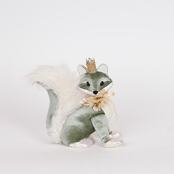 ZORRO DE TERCIOPELO, VERDE MENTA, 19X20CM