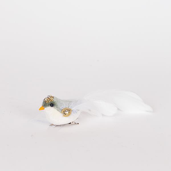 PAJARITO DE TERCIOPELO, VERDE MENTA, 5X18CM