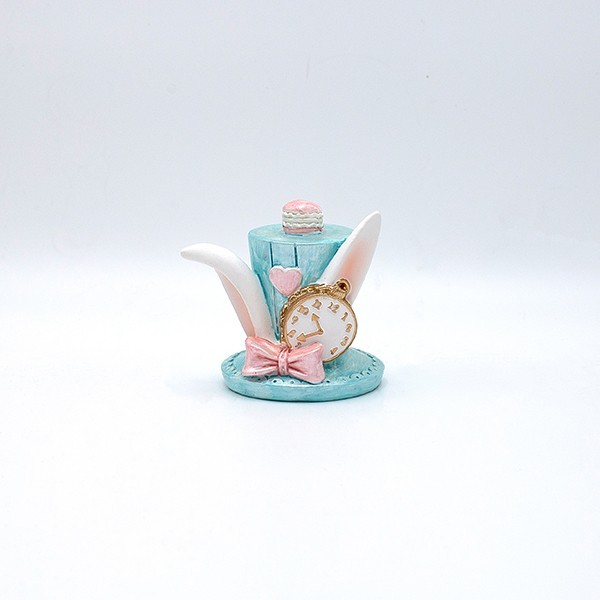 SOMBRERO DE POLIRESINA DECORATIVO CON OREJAS DE CONEJO, AZUL CLARO, 9X8,5CM