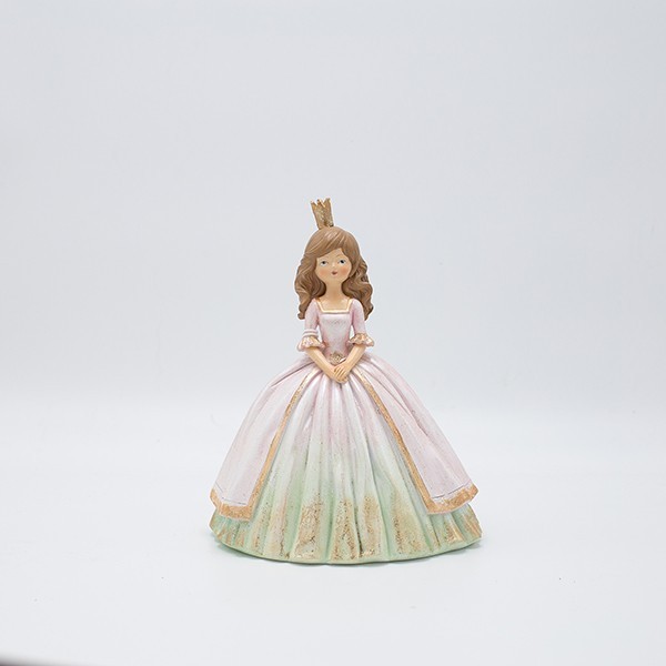 HUCHA DE POLIRESINA, PRINCESA, ROSA, 14,5X18CM