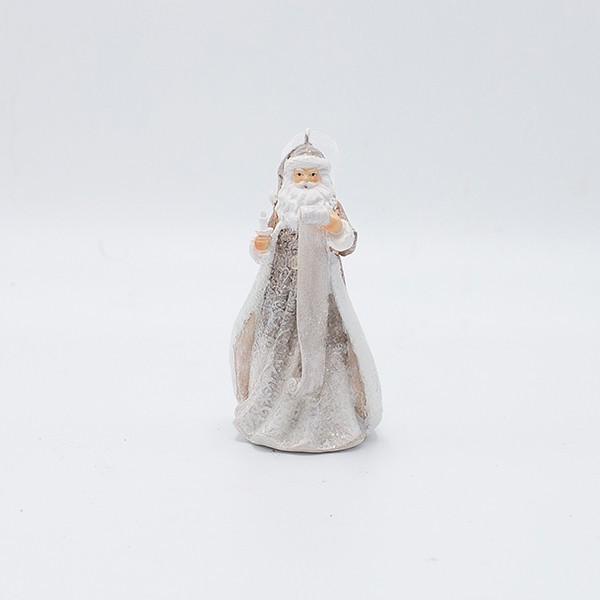 DECORACIÓN DE POLIRESINA, PAPÁ NOEL CON LISTA DE REGALOS, ROSA CLARO, 6X10,5CM