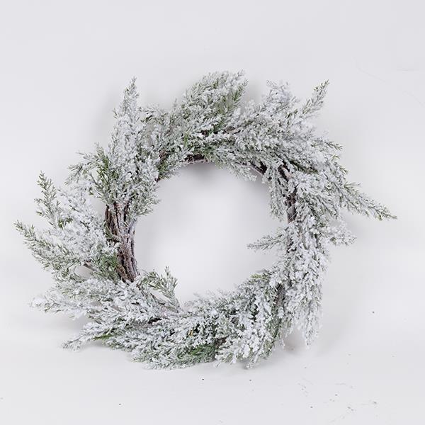 CORONA DE NIEVE, CON RAMA DE ABETO, 45CM