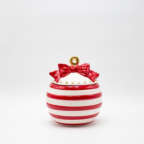 TARRO DE GALLETAS, BOLA DE NAVIDAD DE DULCES, DECORATIVO, 17X20CM