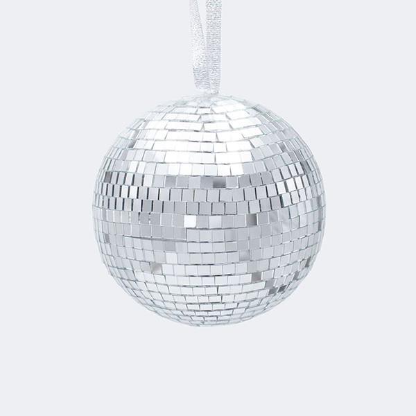BOLA DE CRISTAL, DISCO, PLATA, 12CM