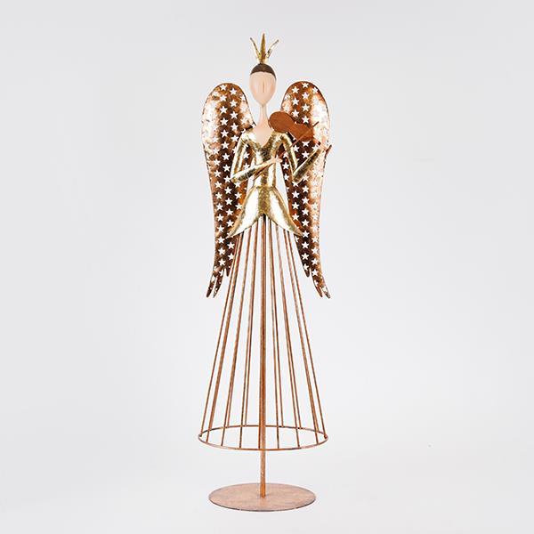 ÁNGEL CON VIOLÍN, METAL, BRONCE, 21,6X12,7X78,74CM
