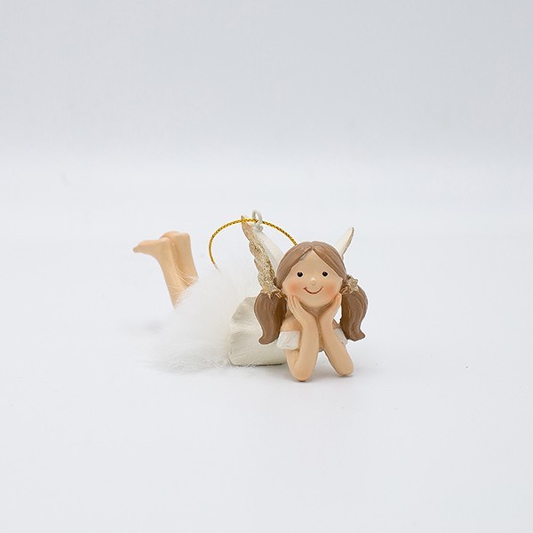 ÁNGEL, ACOSTADO, BLANCO, 10,5X4,5X5CM