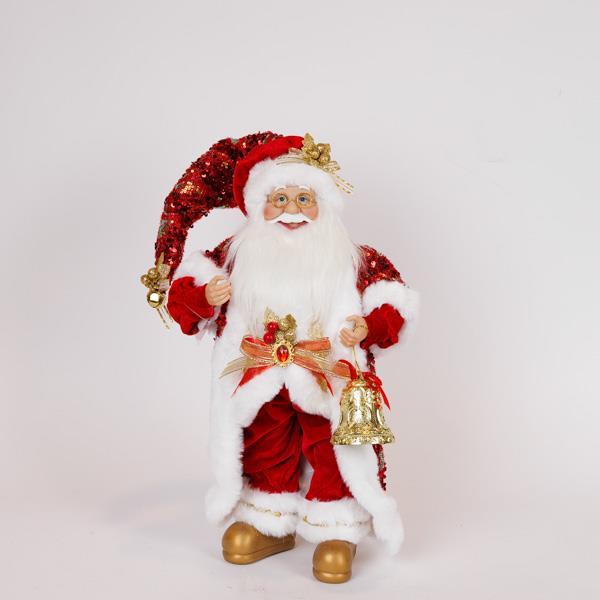 PAPÁ NOEL, CON ROPA ROJA DE LUJO, 45 CM