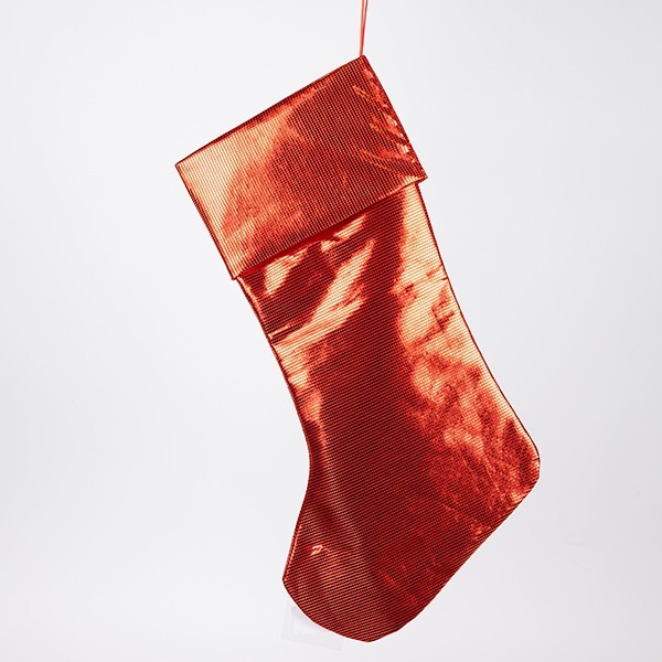 CALCETÍN, ROJO METALIZADO, 49CM