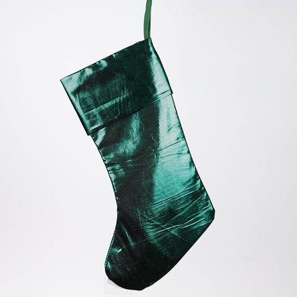 CALCETÍN METALIZADO VERDE 49 CM