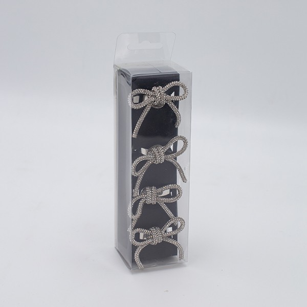 ANILLOS DE TOALLA DE METAL, LAZO DE CHAMPÁN CON ESTRELLAS, JUEGO DE 4 PIEZAS, 5X4X4,5CM