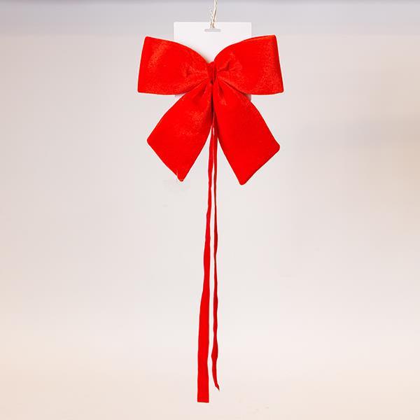 LAZO, TERCIOPELO ROJO, CON CINTA, 28CM