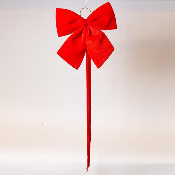 LAZO, TERCIOPELO ROJO, CON CINTA, 34CM