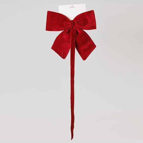 LAZO, TERCIOPELO BURDEOS, CON CINTA, 28 CM