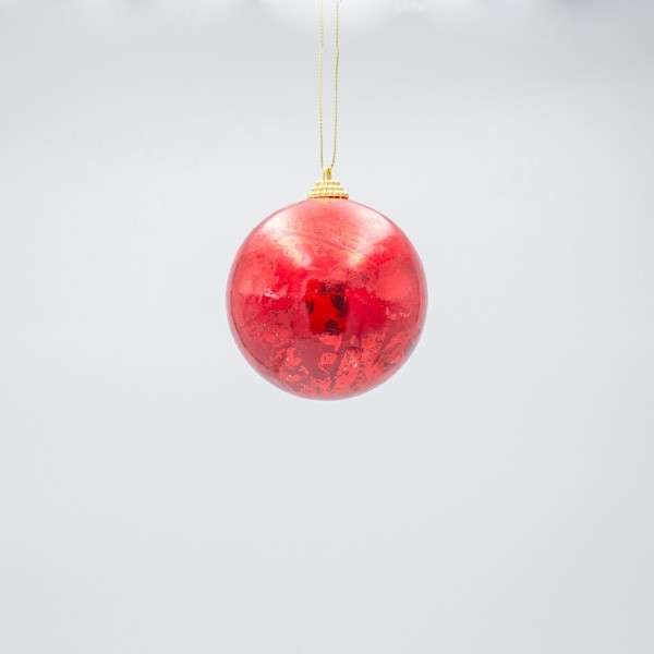 BOLA, ROJO METALIZADO, SET 6 PIEZAS, 8CM