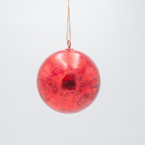 BOLA, ROJO METALIZADO, 15CM