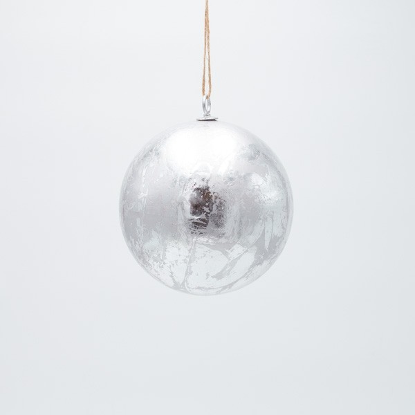 BOLA, PLATA METALIZADA, 15CM