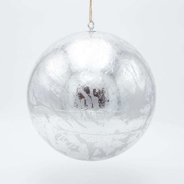 BOLA, PLATA METALIZADA, 20CM