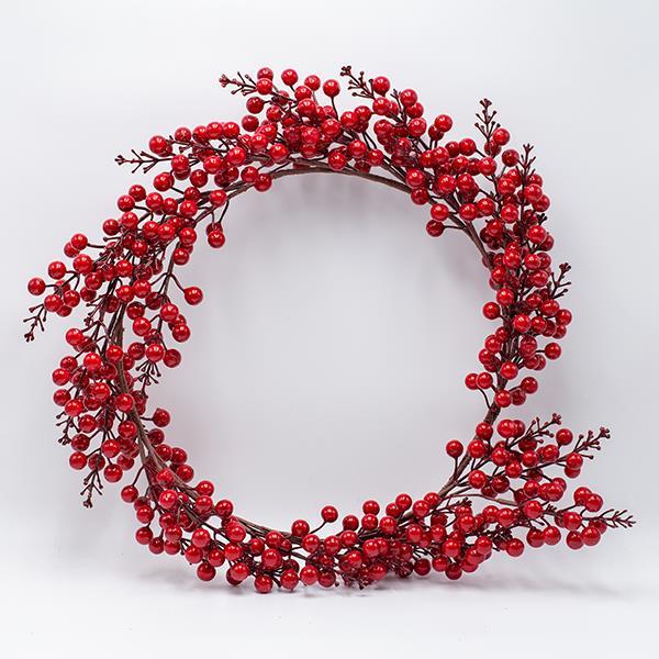 CORONA CON FRUTOS ROJOS, 50CM