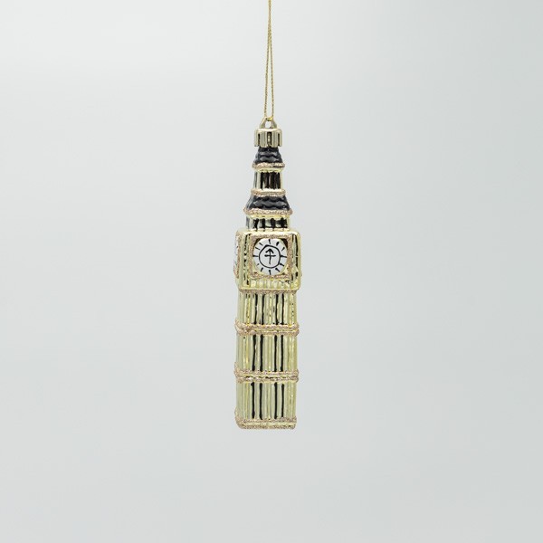 ADORNO DE PLÁSTICO, BIG BEN, CHAMPÁN, 13,5 CM