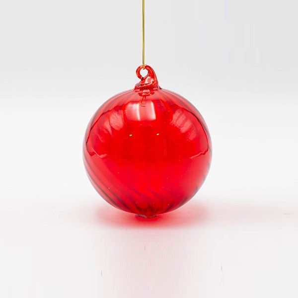 BOLA DE CRISTAL, ROJO TRANSPARENTE, SET DE 4 PIEZAS, 8 CM