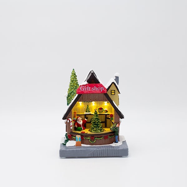 TIENDA DE REGALOS, CON LUZ Y MOVIMIENTO, FUNCIONA A PILAS, 13,5X9,2X17,4CM