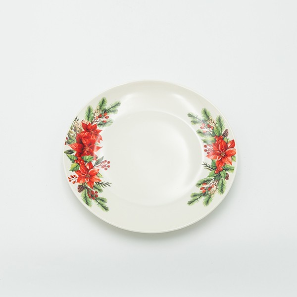 PLATO CON FLOR DE PASIÓN ROJA, SET 2 UDS., 20CM