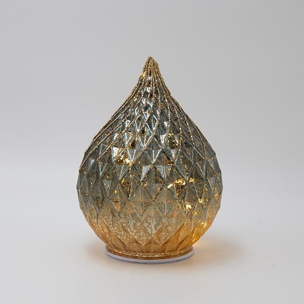 LÁGRIMA ILUMINADA, CHAMPÁN, GIRATORIA, 15X15X20CM