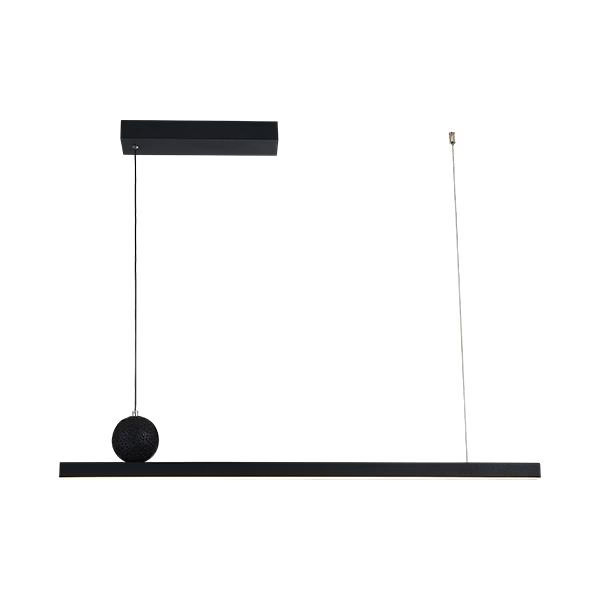 LÁMPARA DE TECHO COLGANTE LINEAL "TRAMA" LED 25W L118xH13cm, 3CCT NEGRO ARTE ILLUMINA