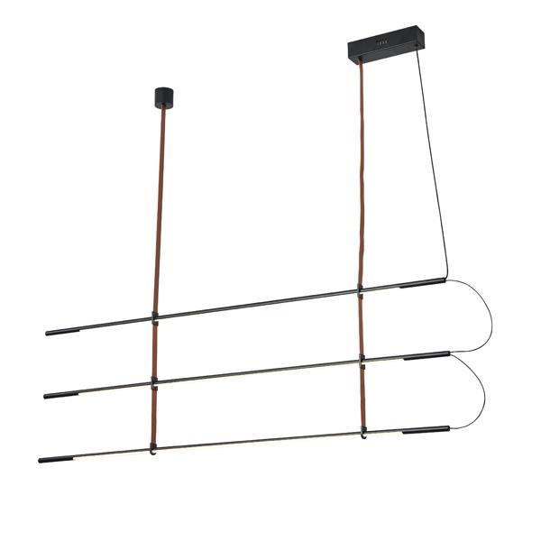 LÁMPARA DE TECHO COLGANTE METAL LED 3x20W 3660lm 3000K 1400x60x1200mm NEGRO ARTE ILLUMINA LINEA