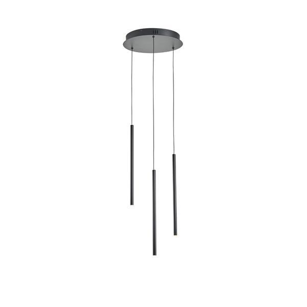 LÁMPARA DE TECHO COLGANTE ALUMINIO LED 6W 360lm 3000K Ø300x1500mm NEGRO ARTE ILLUMINA CASCADE