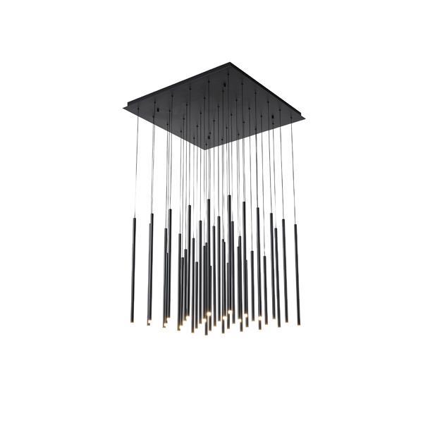 LÁMPARA DE TECHO COLGANTE ALUMINIO LED 72W 4320lm 3000K 800x1500mm NEGRO ARTE ILLUMINA CASCADE