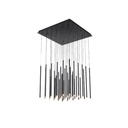 LÁMPARA DE TECHO COLGANTE ALUMINIO LED 72W 4320lm 3000K 800x1500mm NEGRO ARTE ILLUMINA CASCADE