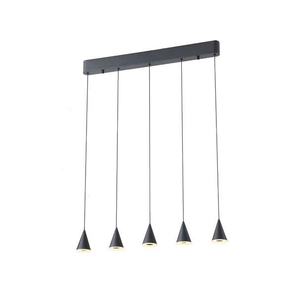 LÁMPARA DE TECHO COLGANTE LED 25W 1500lm 3000K 680x1200mm NEGRO ARTE ILLUMINA CAMPANELLE
