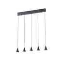 LÁMPARA DE TECHO COLGANTE LED 25W 1500lm 3000K 680x1200mm NEGRO ARTE ILLUMINA CAMPANELLE