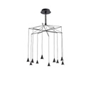 LÁMPARA DE TECHO COLGANTE LED 50W 3000lm 3000K Ø800x1200mm NEGRO ARTE ILLUMINA CAMPANELLE