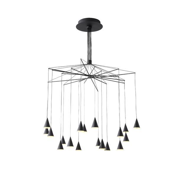 LÁMPARA DE TECHO COLGANTE LED 90W 5400lm 3000K Ø1000x1200mm NEGRO ARTE ILLUMINA CAMPANELLE