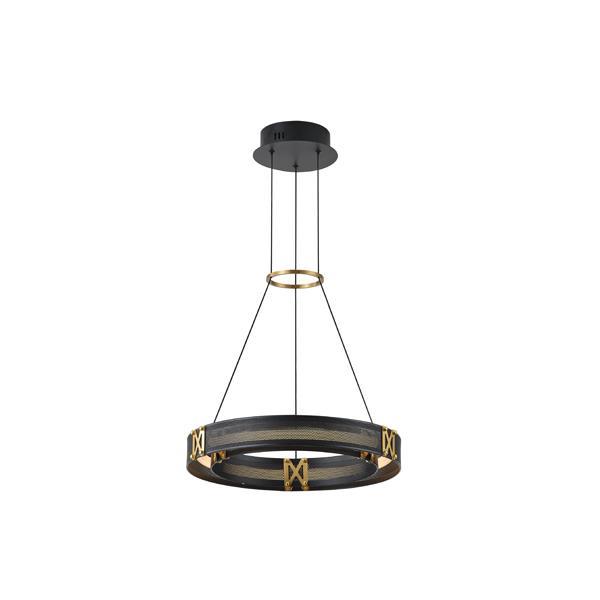 LÁMPARA DE TECHO COLGANTE ALUMINIO LED 21W 1260lm 3000K Ø420mm NEGRO-ORO ARTE ILLUMINA LUIS