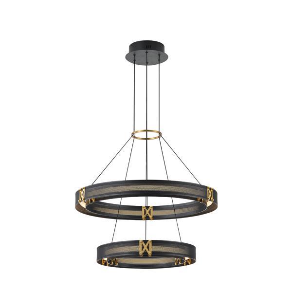 LÁMPARA COLGANTE ALUMINIO LED 62W 3720lm 3000K 620x1200mm NEGRO-ORO ARTE ILLUMINA LUIS