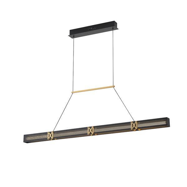 LÁMPARA DE TECHO COLGANTE LINEAL LED 21W 1260lm 3000K 1200x1200mm NEGRO-ORO ARTE ILLUMINA LUIS
