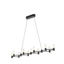 LÁMPARA DE TECHO COLGANTE ALUMINIO LED 58W 3480lm 3000K 1200x1500mm NEGRO-ORO ARTE ILLUMINA VELAS