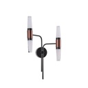 APLIQUE DE PARED ALUMINIO LED 2x6W 720lm 3000K 420x130mm NEGRO-ORO ARTE ILLUMINA VELAS