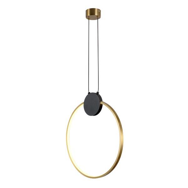 LÁMPARA DE TECHO COLGANTE ALUMINIO LED 10W 702lm 3000K 400×435mm NEGRO-LATÓN ARTE ILLUMINA AERO