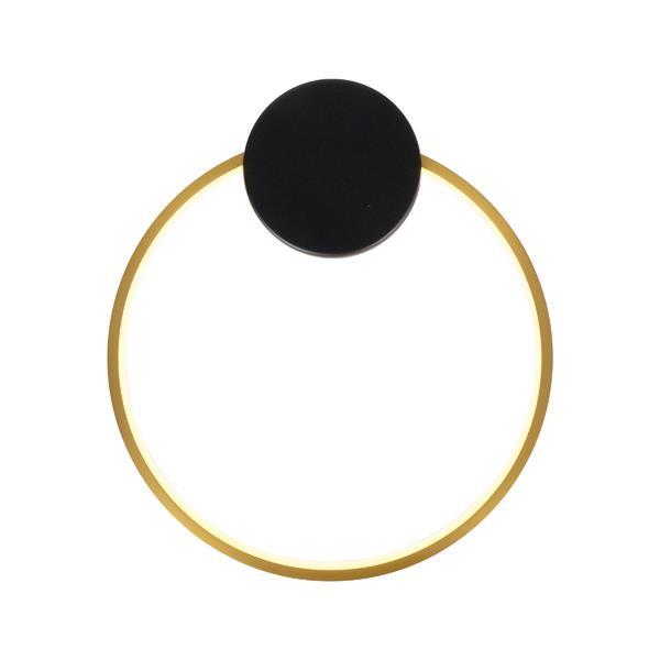 APLIQUE DE PARED ALUMINIO LED 9W 702lm 3000K 300×340mm ARTE NEGRO-LATÓN ILLUMINA AERO