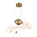 LÁMPARA DE TECHO COLGANTE METÁLICAS LED 20W 1560lm 3000K 530x150mm LATÓN-BLANCO OPAL ARTE ILLUMINA TREA