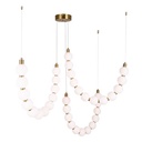 LÁMPARA DE TECHO COLGANTE METAL LED 35W 2730lm 3000K 900×1890mm LATÓN-BLANCO OPAL ARTE ILLUMINA TREA