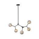 LÁMPARA DE TECHO COLGANTE 5 LUCES 5xG9 MAX 15W 800x900mm NEGRO-GRIS ARTE ILLUMINA ATOM