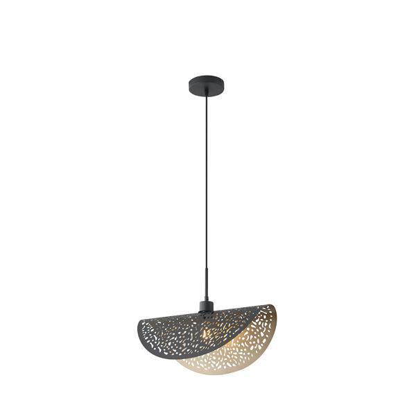 LÁMPARA DE TECHO COLGANTE DE METAL 1xE27 MÁX. 15W Ø450mm MÁX. 15W NEGRO-ORO ARTE ILLUMINA GALILEA