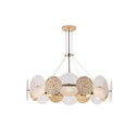 LÁMPARA DE TECHO COLGANTE METAL-VIDRIO 8xE14 MÁX. 8W Ø700mm ORO ARTE ILLUMINA GLOW
